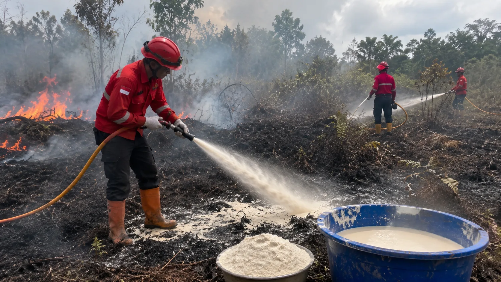 BRIN Uji Ubi Bombing, Benarkah Tepung Singkong Bisa Padamkan Karhutla?